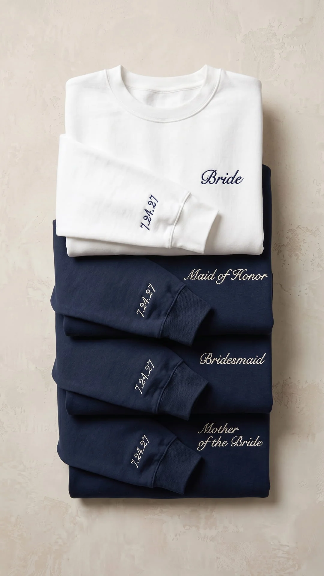 Bridal Party Script Embroidered Sweatshirt | Script Title & Sleeve Bridesmaid Gift - Image 10