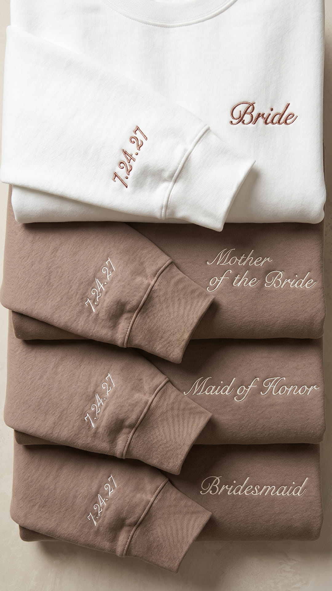 Bridal Party Script Embroidered Sweatshirt | Script Title & Sleeve Bridesmaid Gift - Image 3