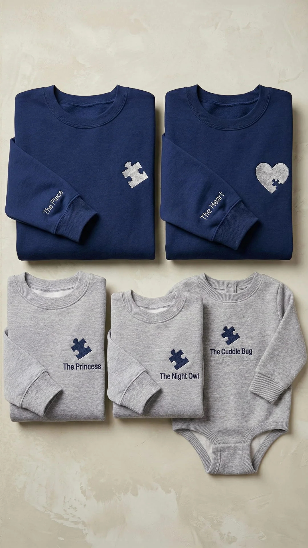 Family Puzzle Piece Embroidered Sweatshirt Bundle - Image 7