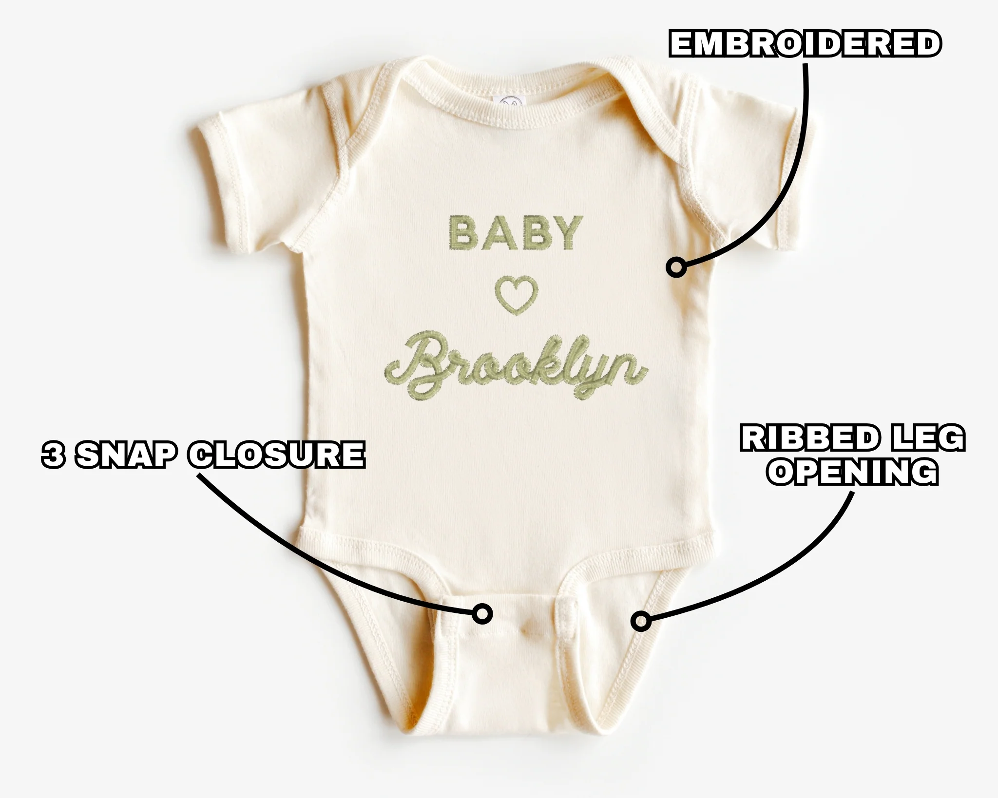 Heart Script Embroidered Bodysuit - Image 8