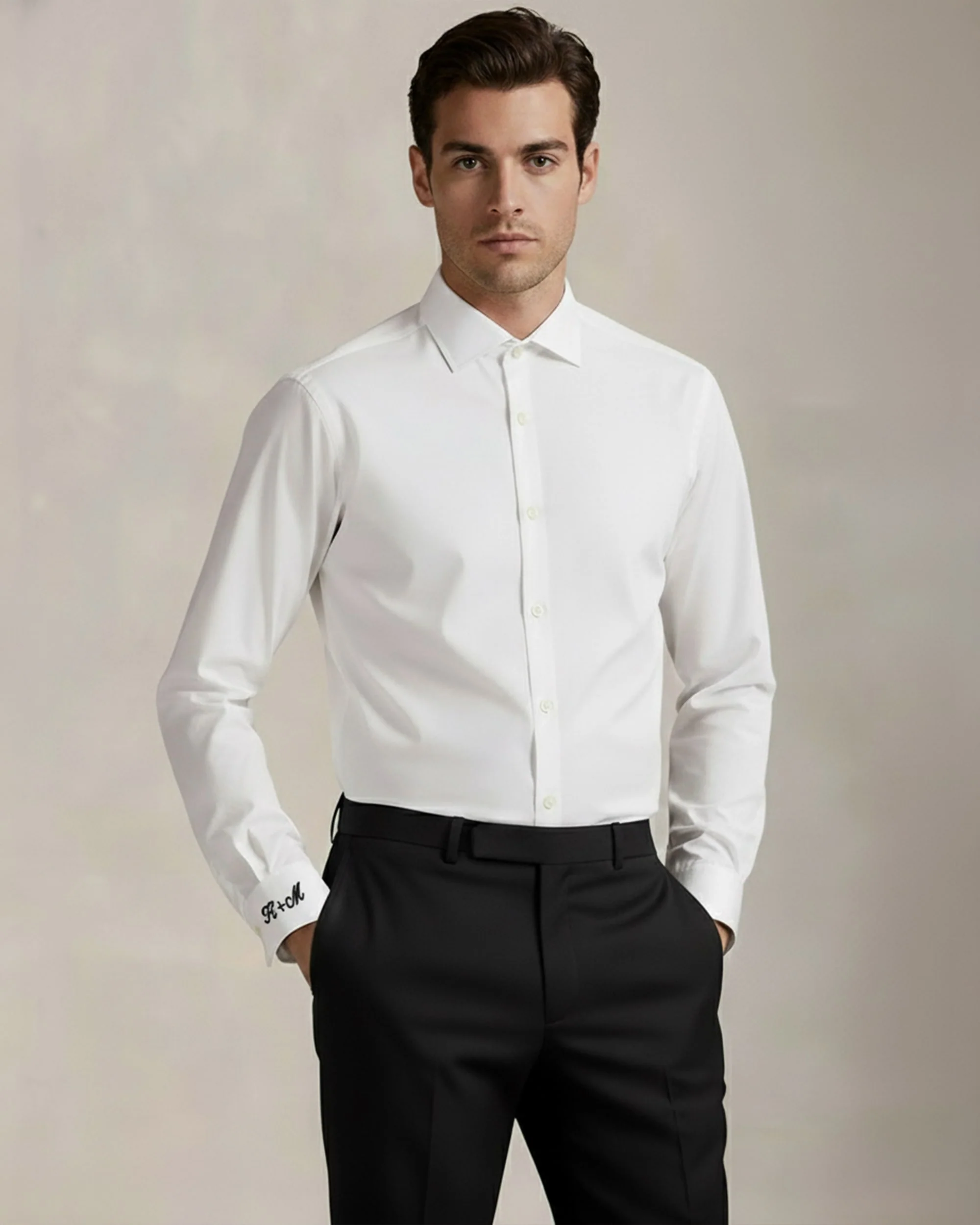 Initialed Cuff Stretch Woven Shirt - Image 5