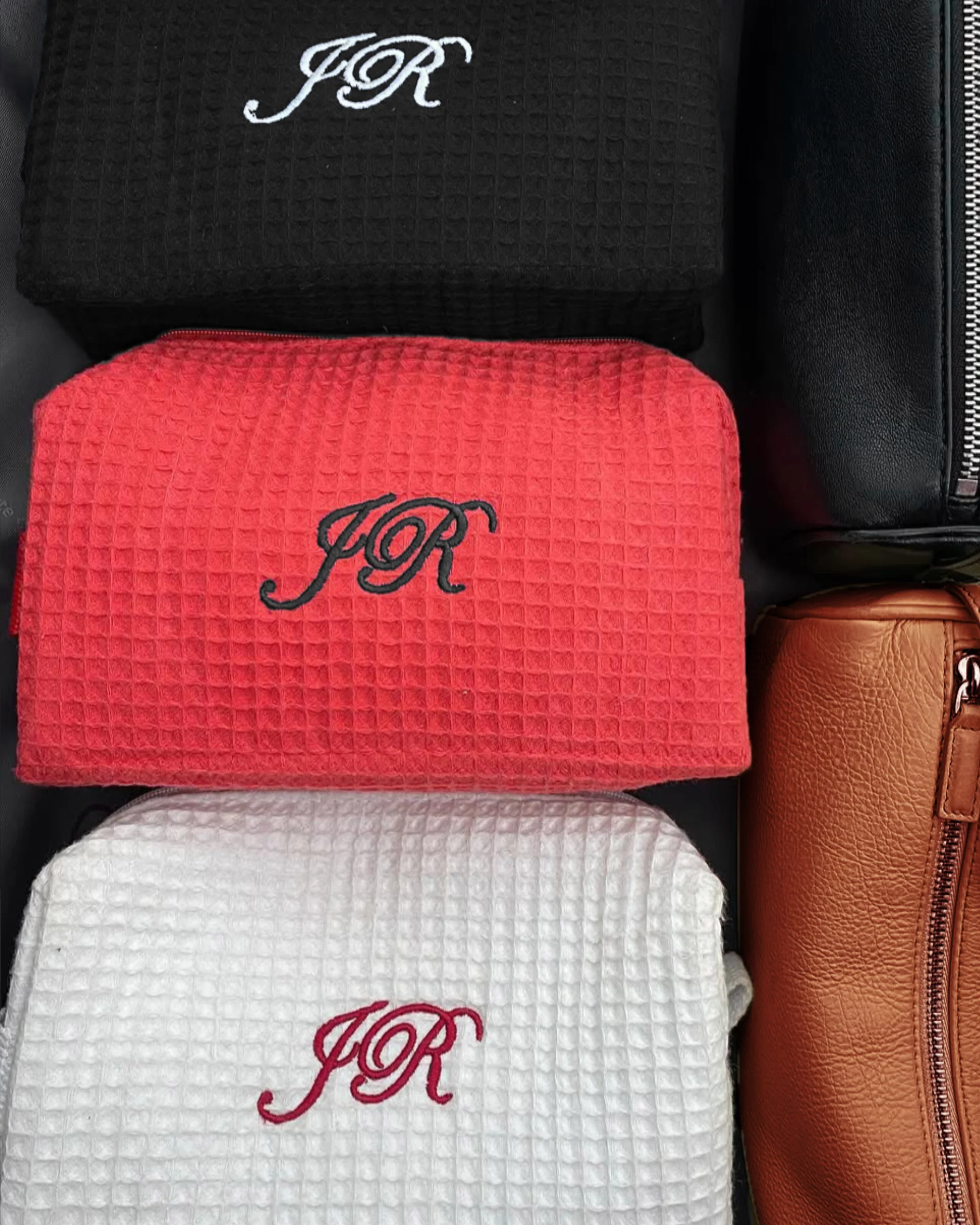 Monogram Waffle Cosmetic Bag - Image 3