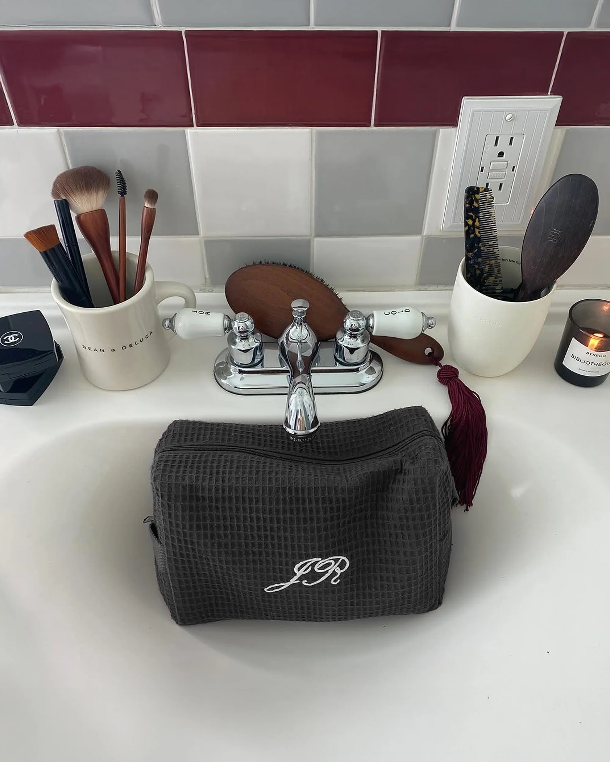 Monogram Waffle Cosmetic Bag - Image 4