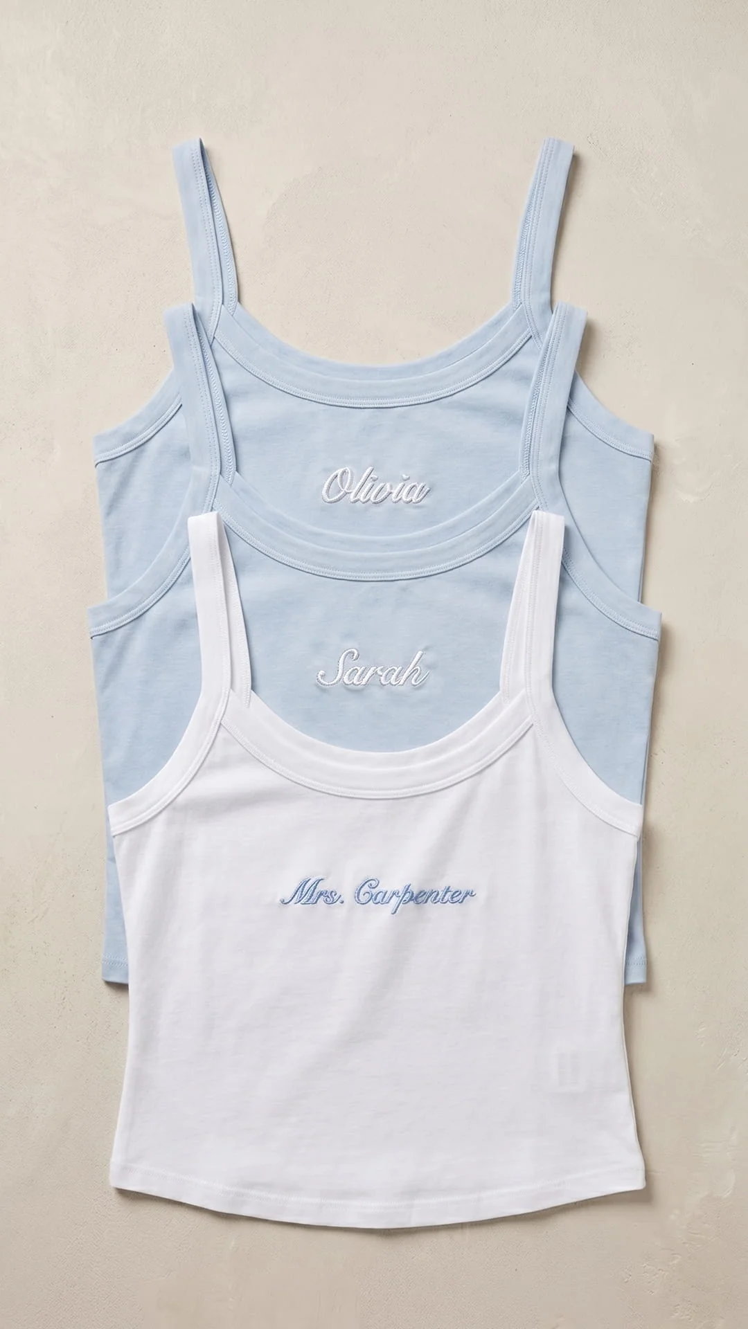 Mrs. Embroidered Micro Rib Tank | Custom Bridal Name Top - Image 8