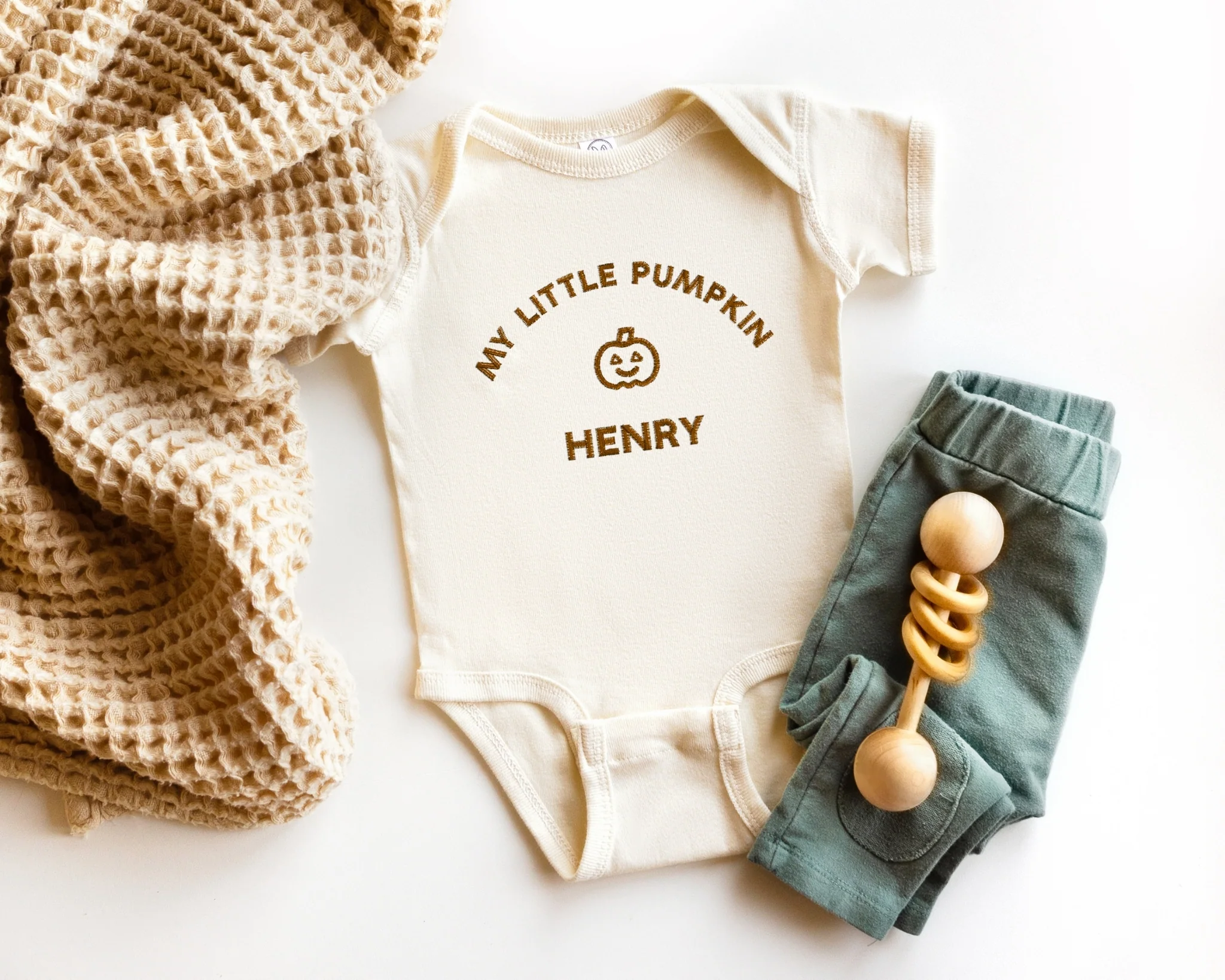 My Little Pumpkin Embroidered Bodysuit - Image 6