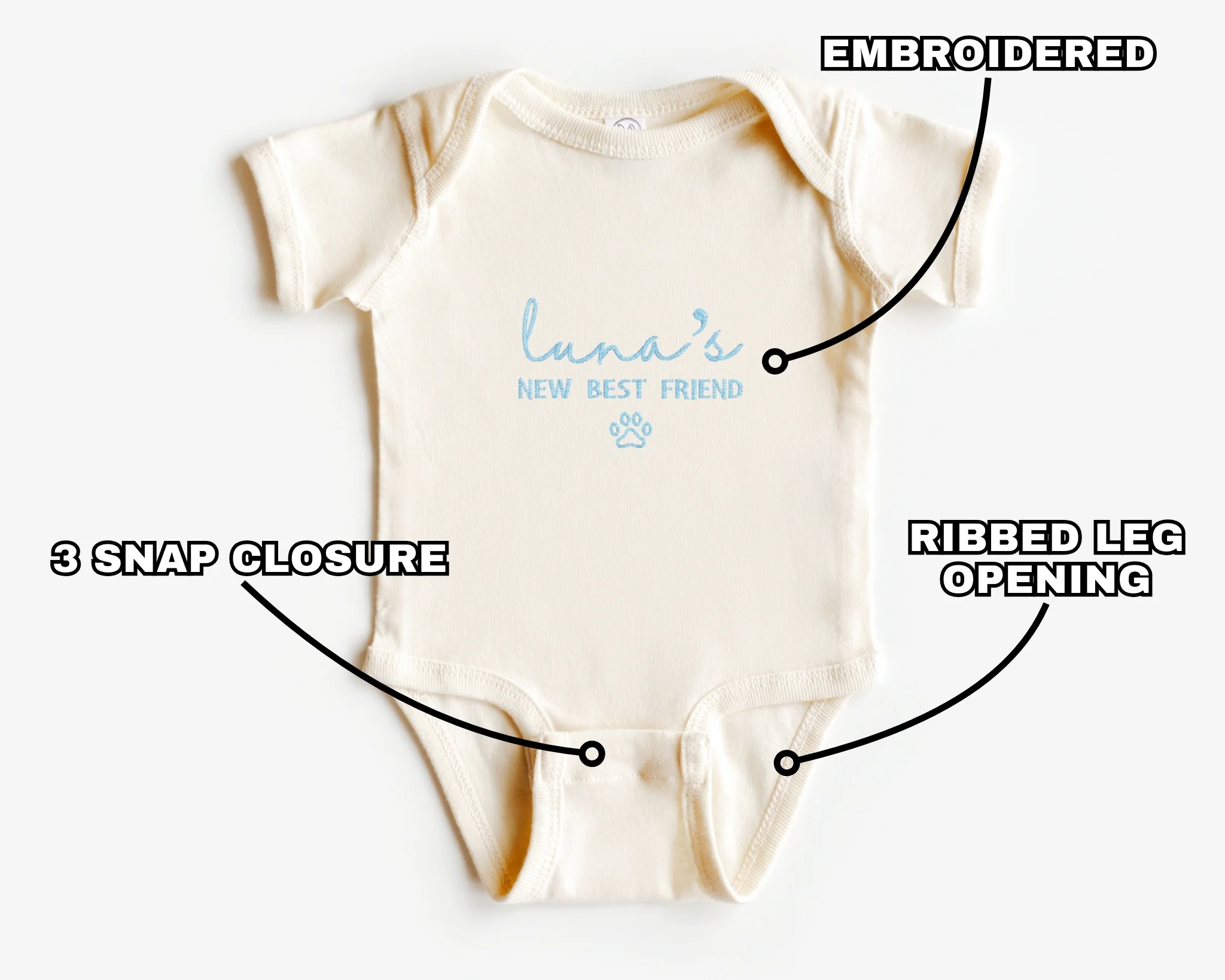 New Best Friend Embroidered Bodysuit - Image 7