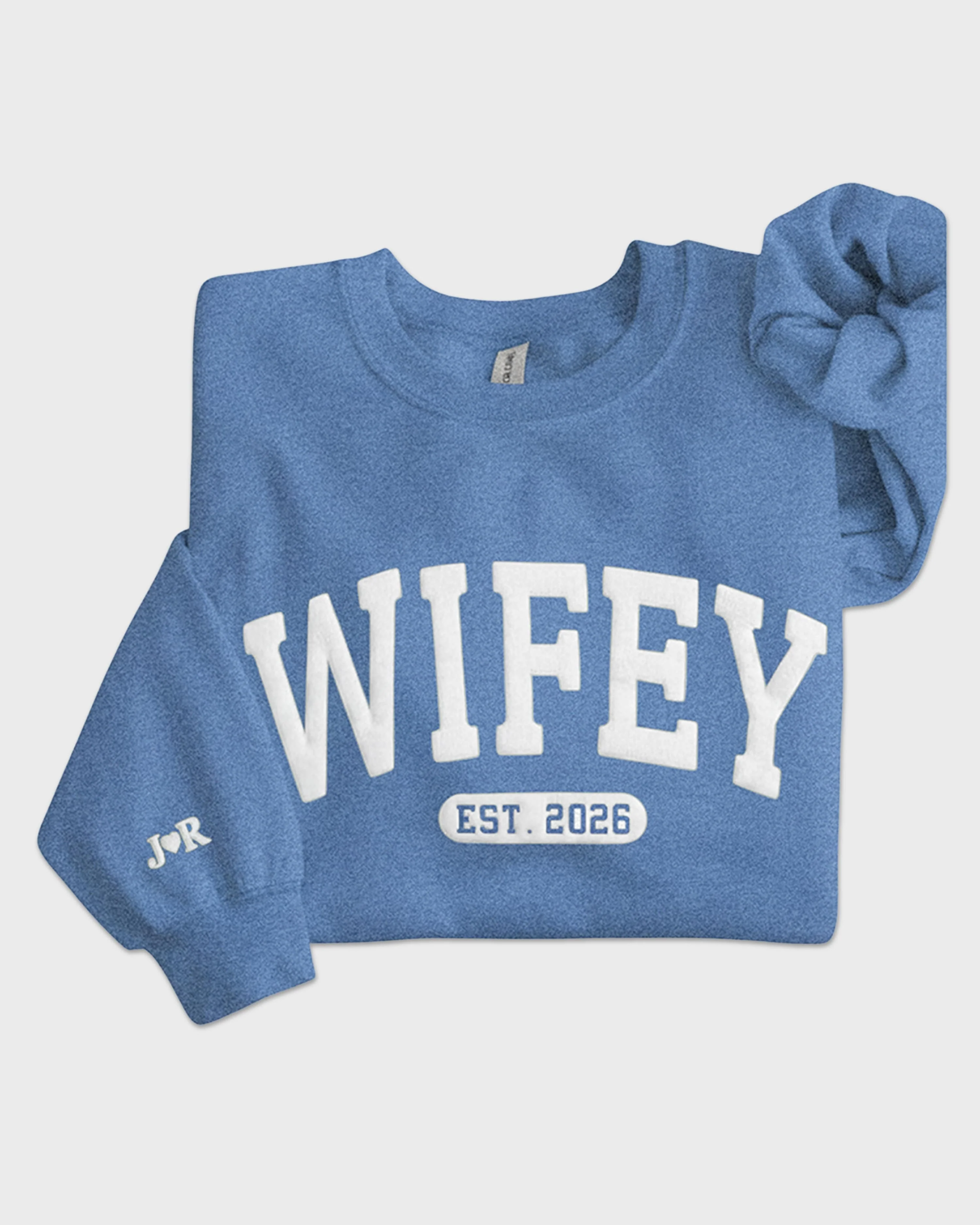 Personalized Wifey Embossed Sweatshirt - Image 10
