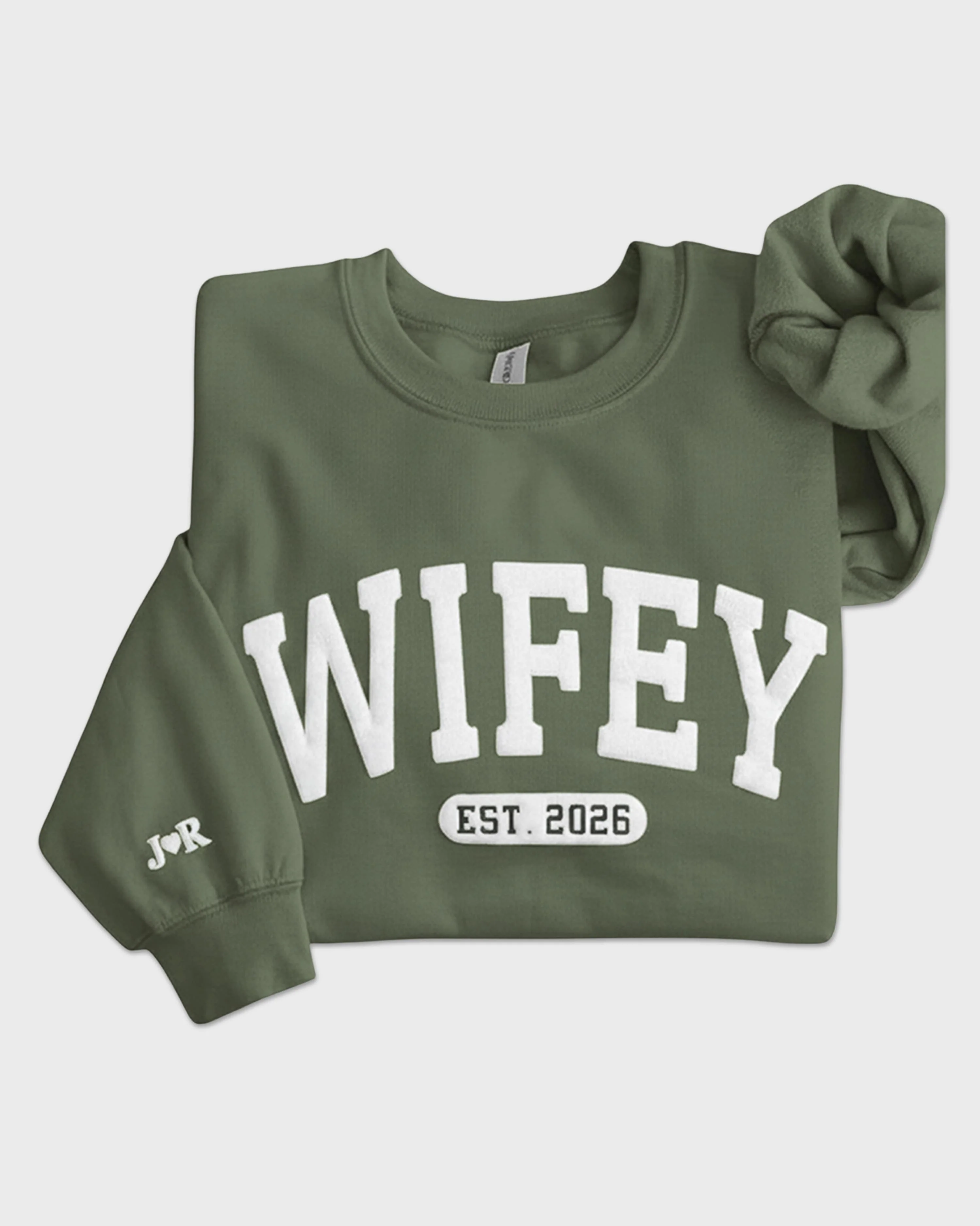 Personalized Wifey Embossed Sweatshirt - Image 12