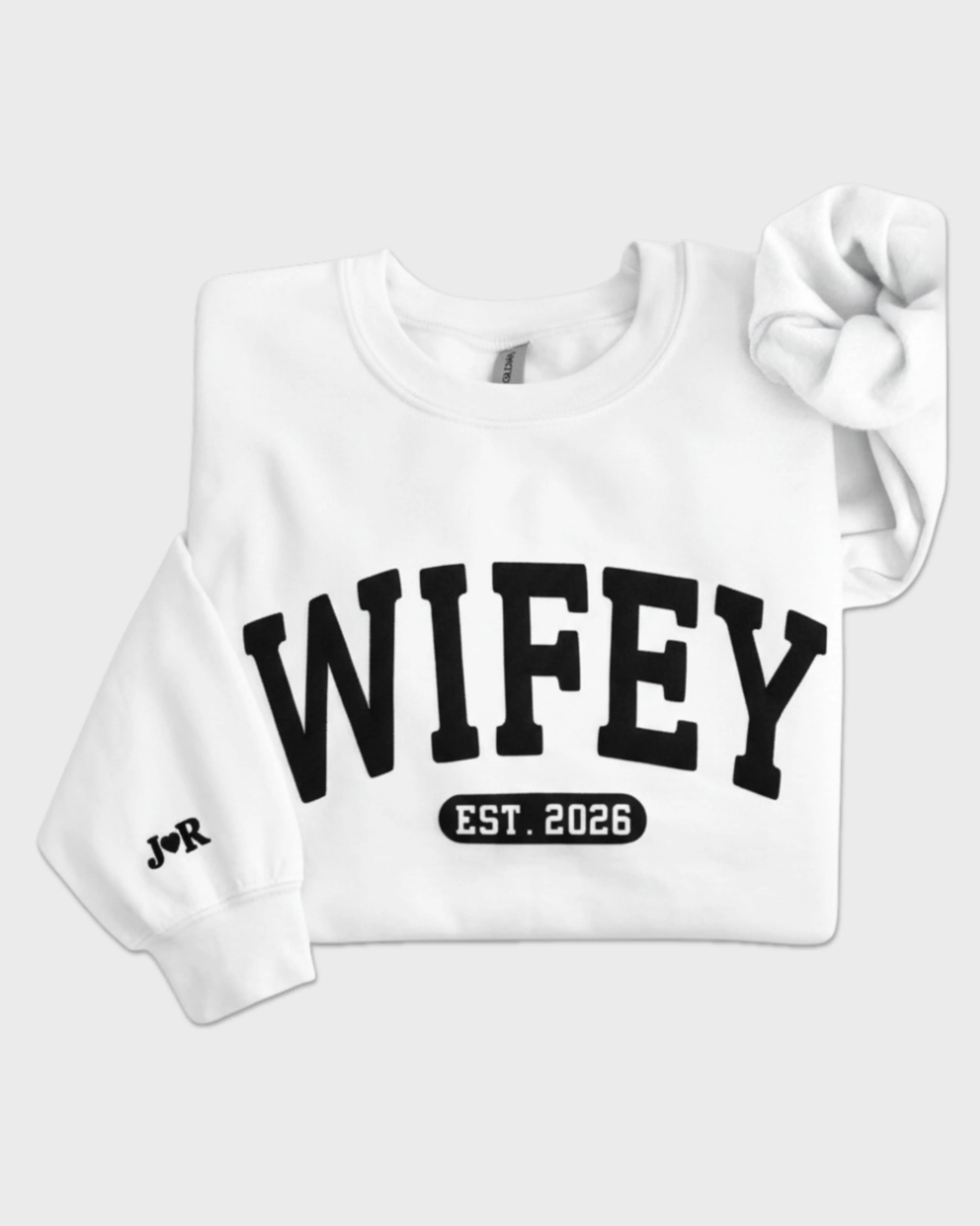 Personalized Wifey Embossed Sweatshirt - Image 15