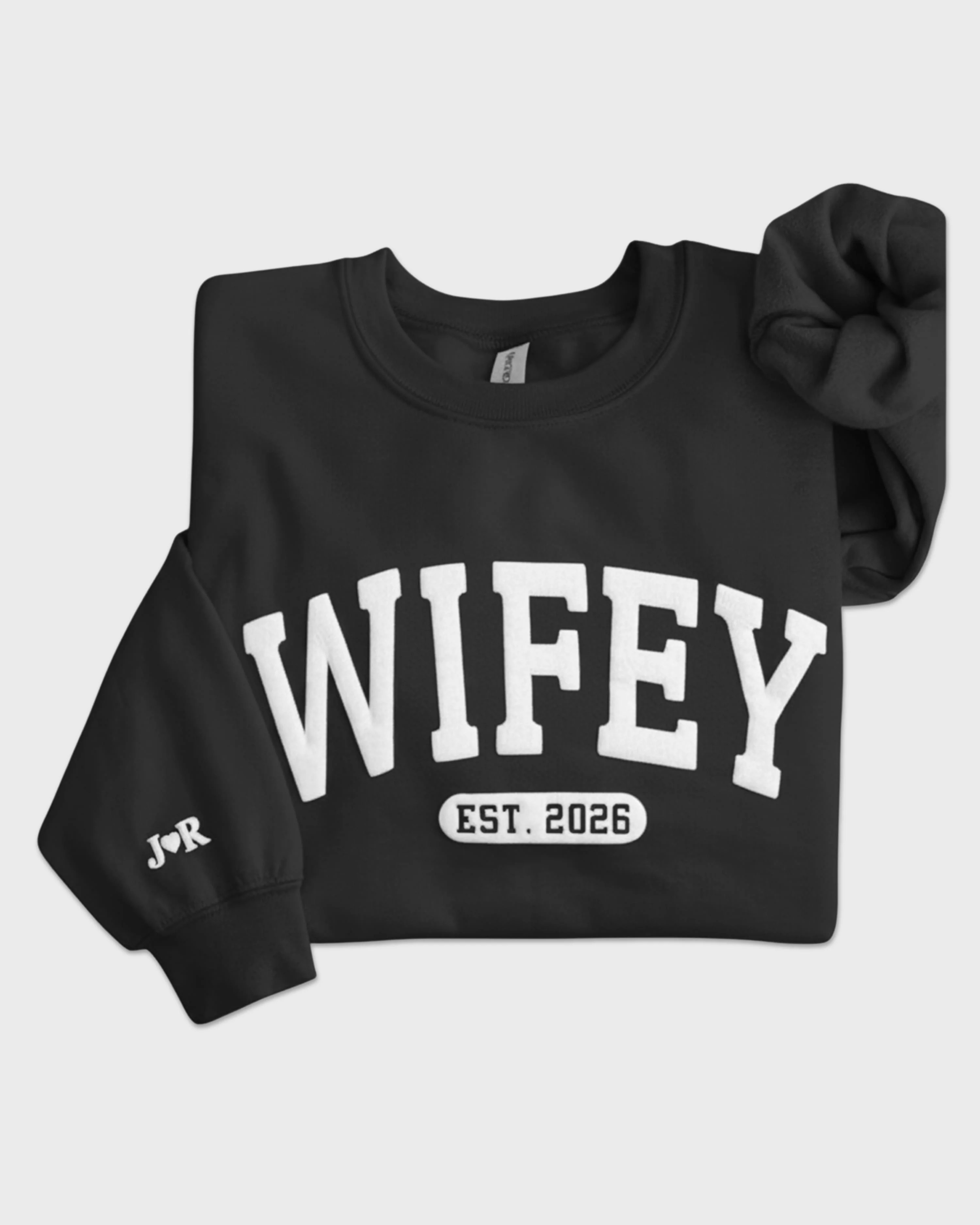 Personalized Wifey Embossed Sweatshirt - Image 7