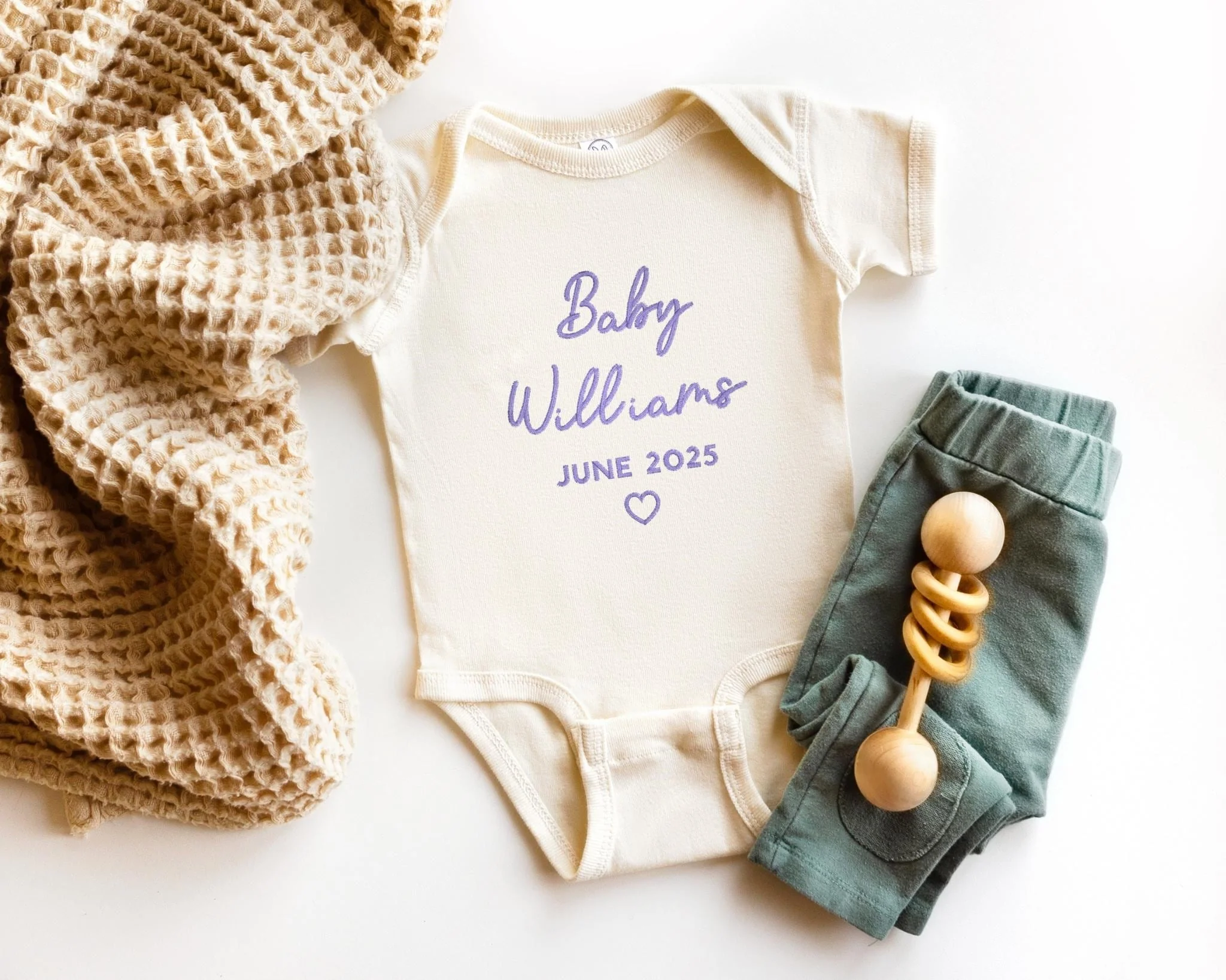 Pregnancy Announcement Embroidered Bodysuit - Image 5