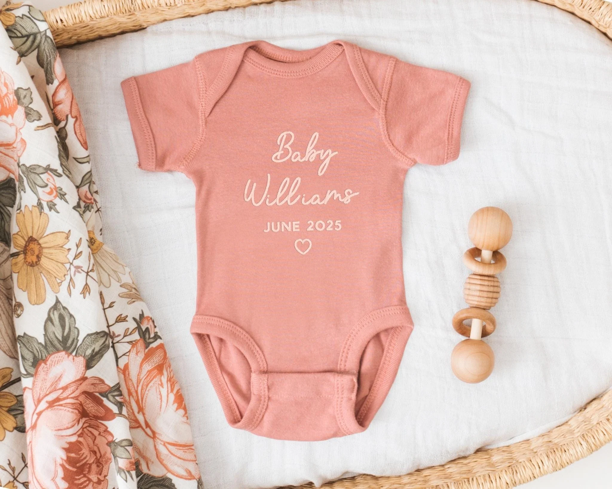 Pregnancy Announcement Embroidered Bodysuit - Image 7