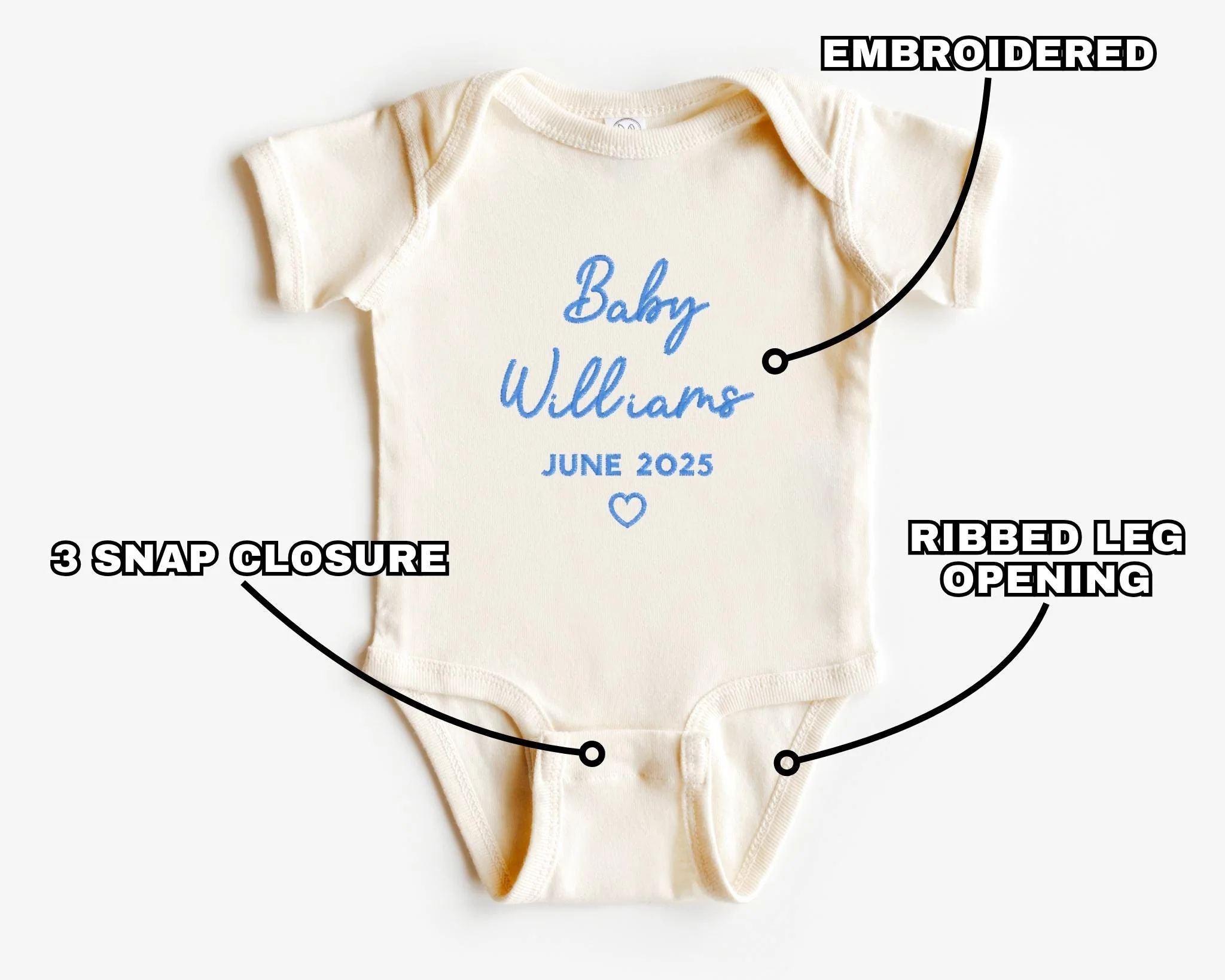 Pregnancy Announcement Embroidered Bodysuit - Image 8