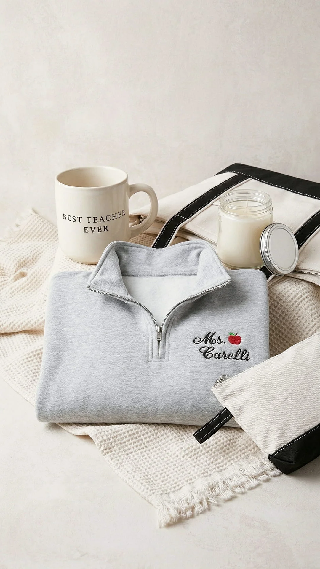 Teacher Gift Box with Custom Embroidered Quarter-Zip - Image 12