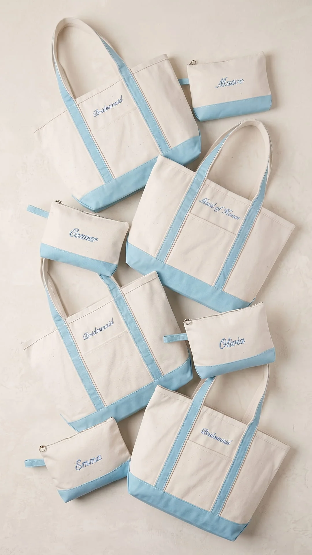 The Bridal Party Gift Set | Embroidered Tote & Personalized Makeup Bag - Image 4
