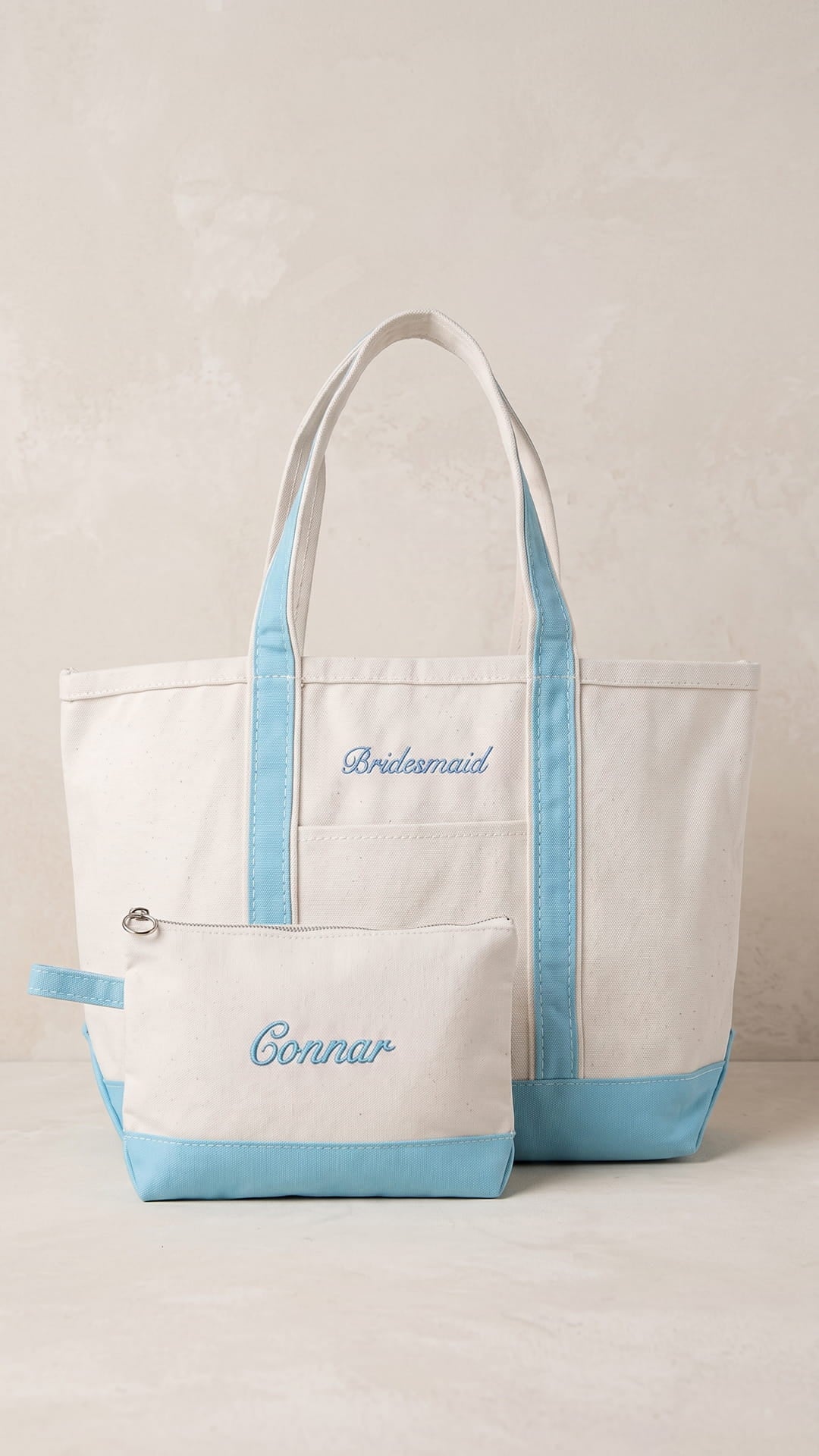 The Bridal Party Gift Set | Embroidered Tote & Personalized Makeup Bag - Image 5