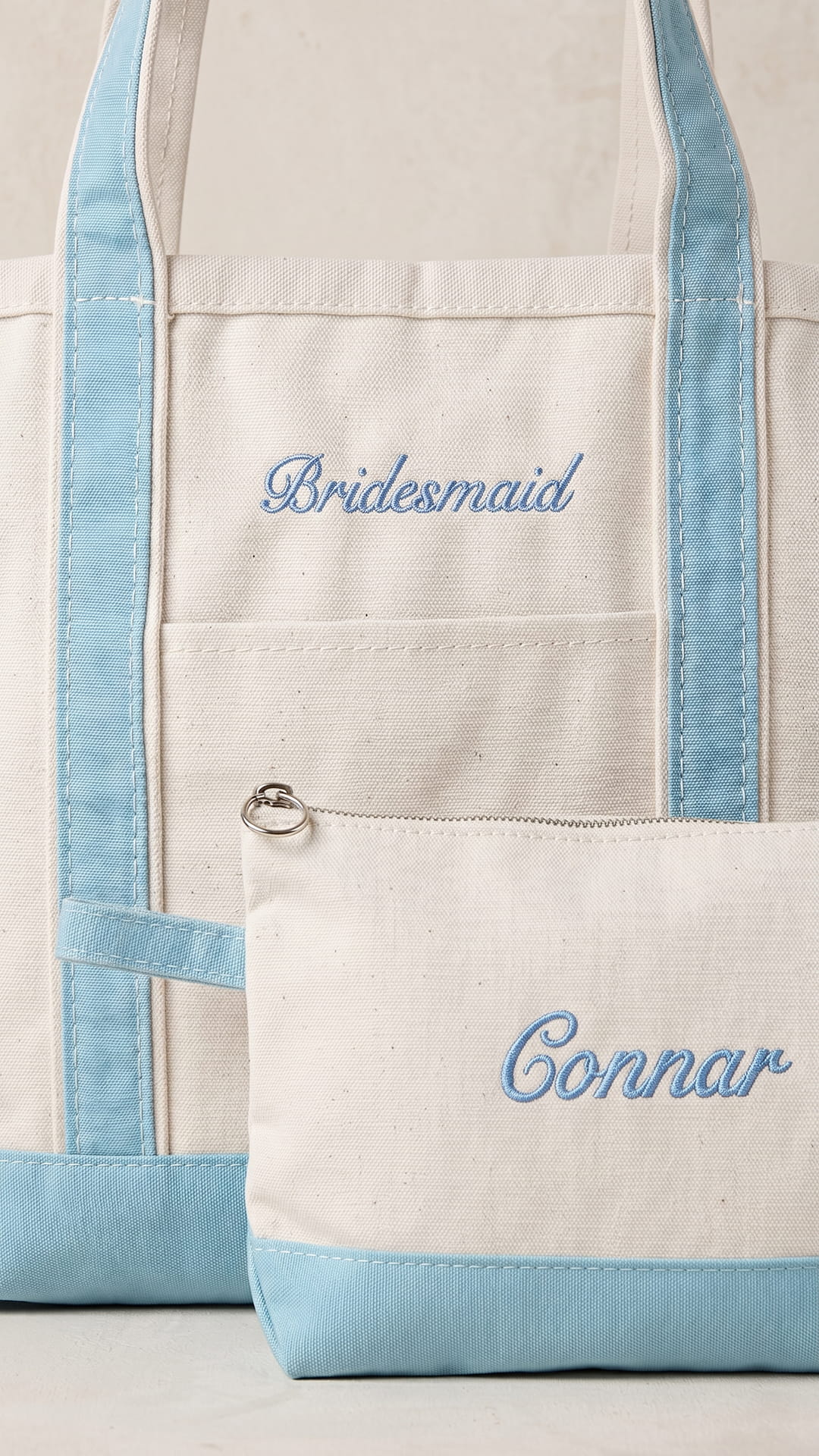 The Bridal Party Gift Set | Embroidered Tote & Personalized Makeup Bag - Image 6