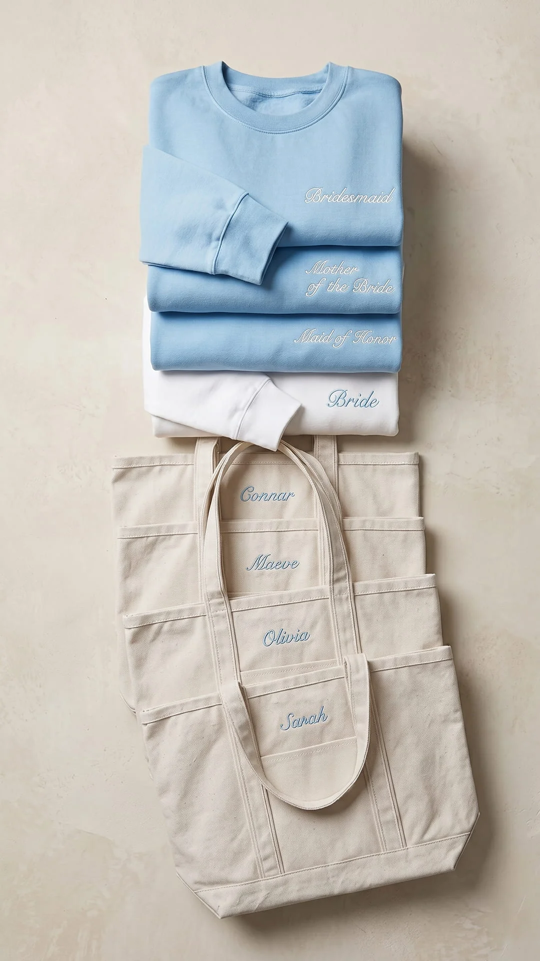 The Bridal Party Gift Set | Script Embroidered Sweatshirt & Personalized Tote - Image 4