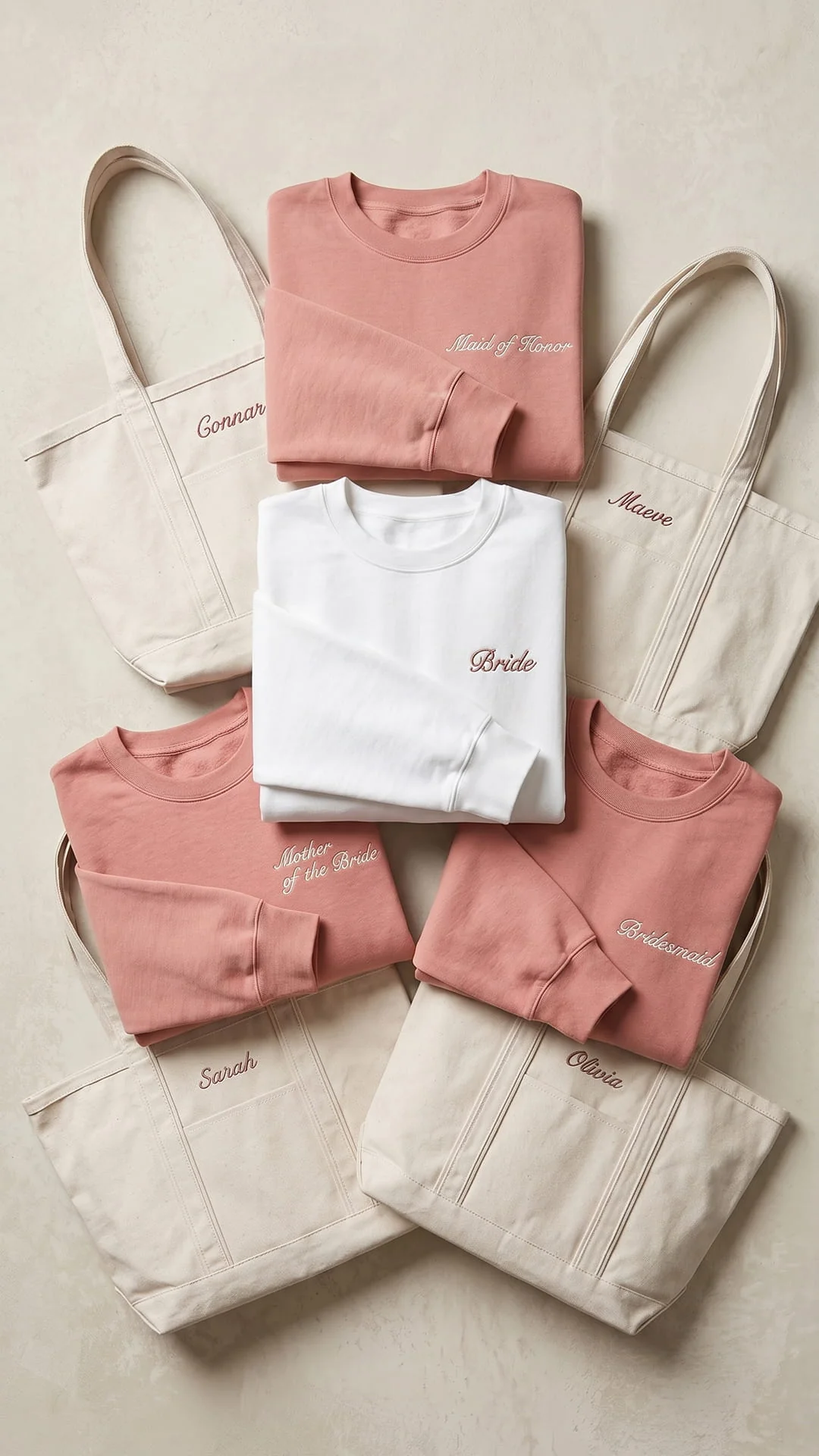 The Bridal Party Gift Set | Script Embroidered Sweatshirt & Personalized Tote - Image 5