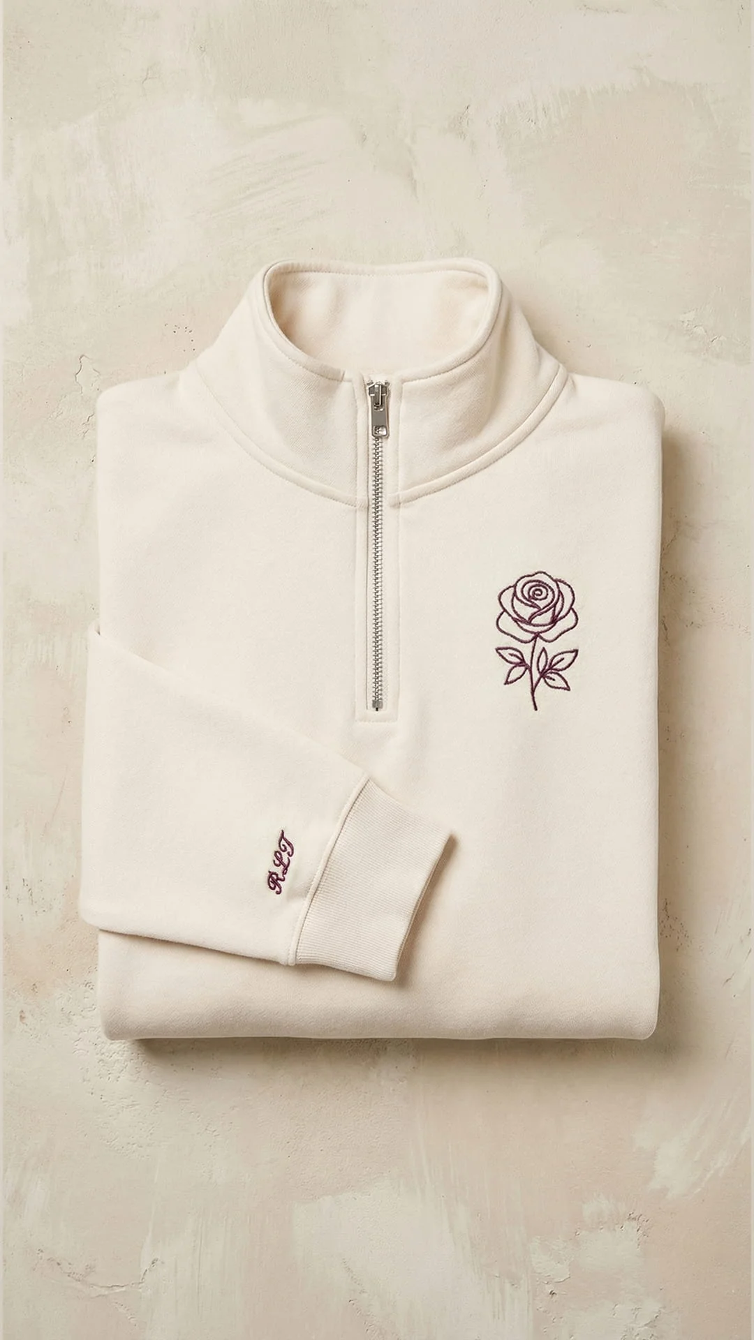 The Floral Keepsake Box | Custom Embroidered Birth Flower Quarter-Zip - Image 3