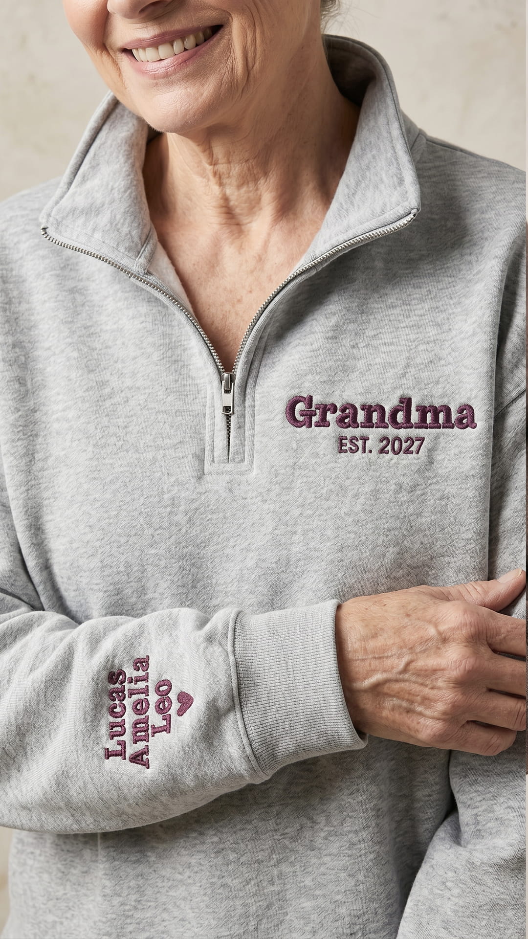 The Grandma Keepsake Box | Custom Embroidered Quarter-Zip Gift Set - Image 3