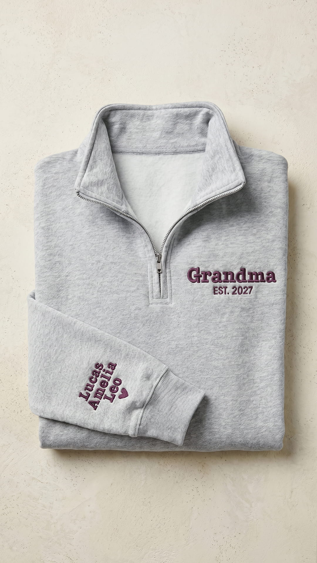 The Grandma Keepsake Box | Custom Embroidered Quarter-Zip Gift Set - Image 4
