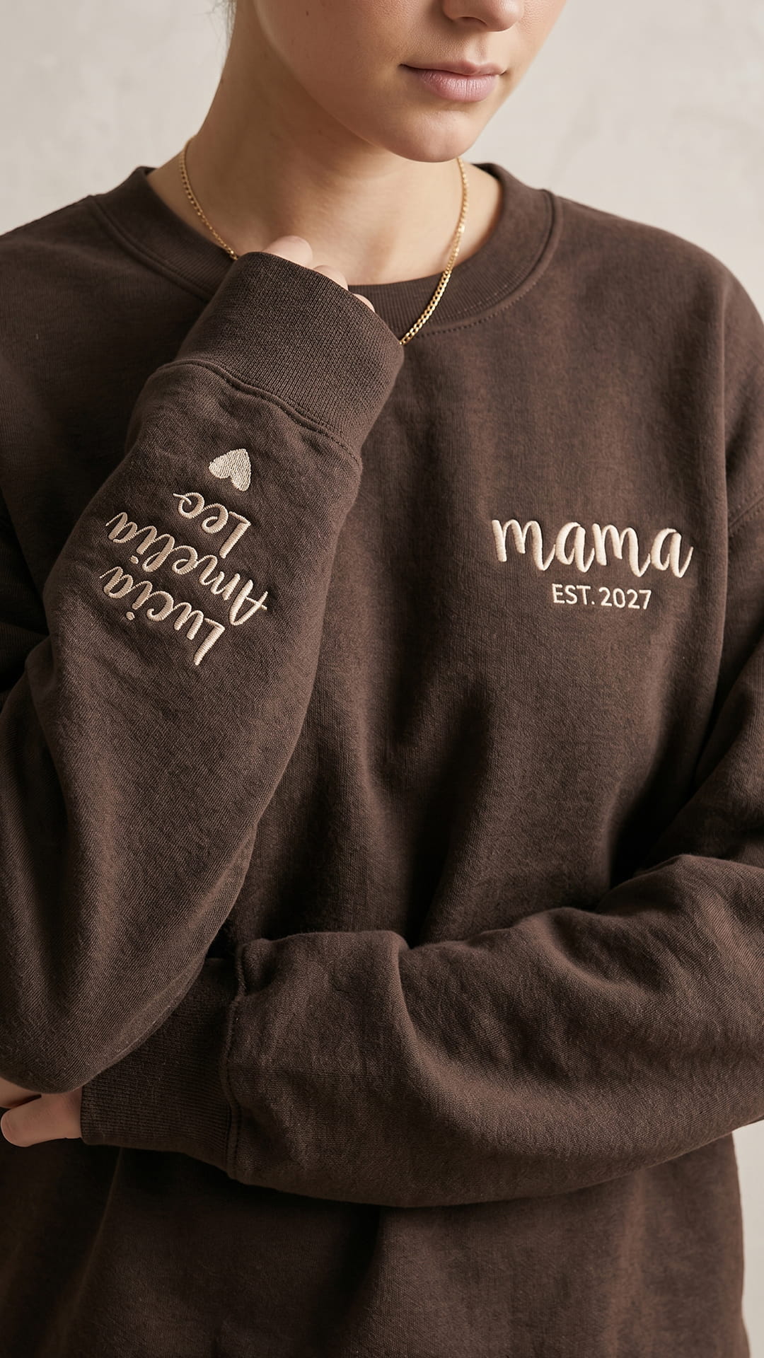 The Mama Keepsake Box | Custom Script Embroidered Sweatshirt Gift Set - Image 3