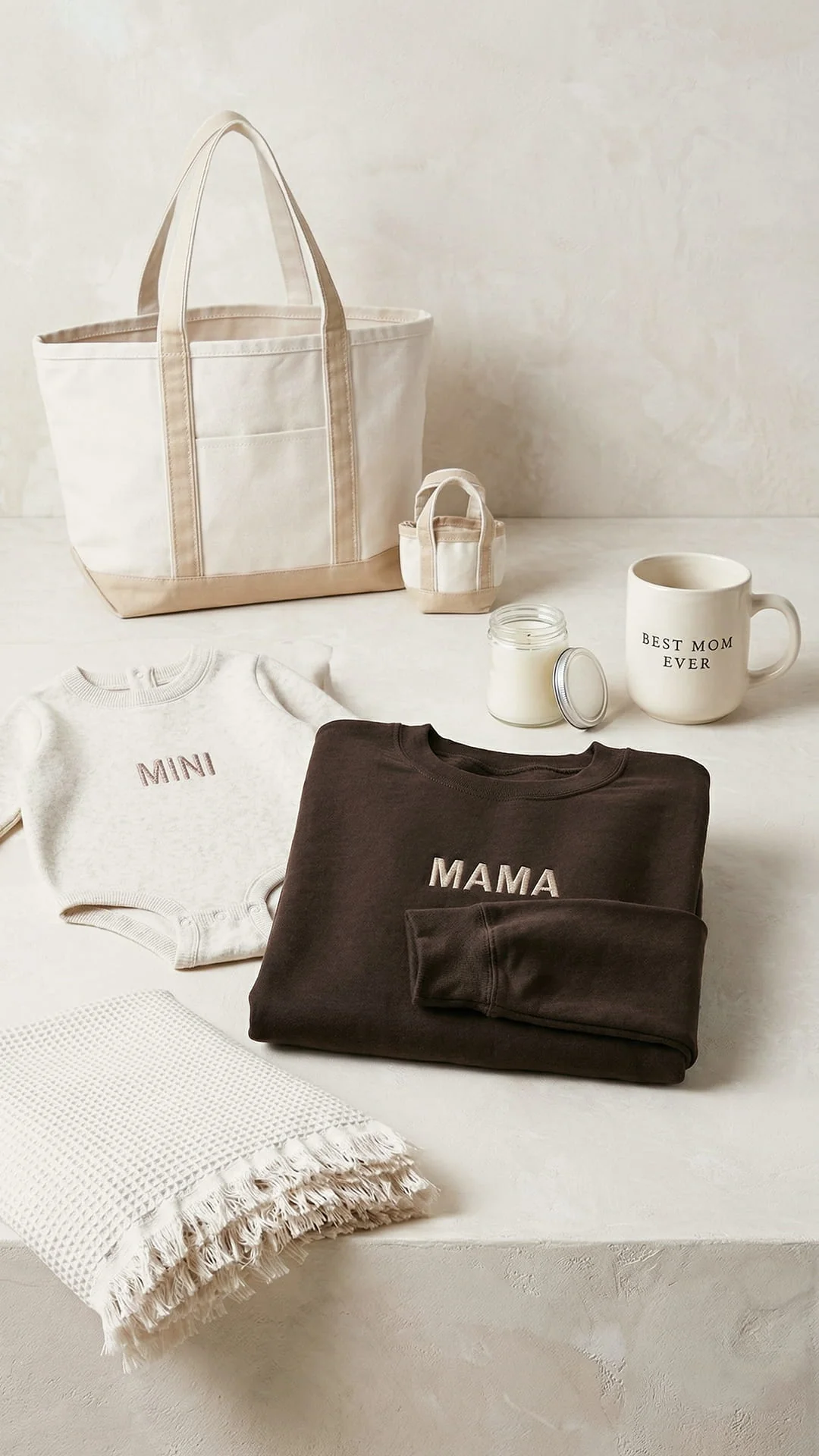 The Matching Mama & Mini Keepsake Box | Embroidered Sweatshirts & Matching Totes, Waffle Blanket, Mug, and Candle - Image 7
