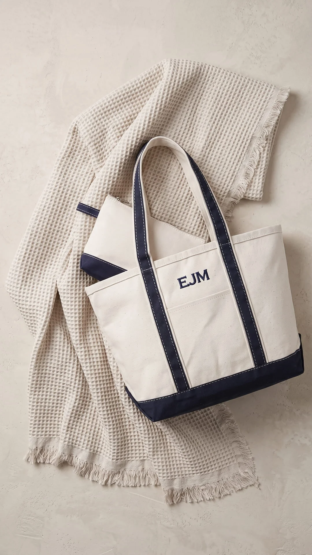The Monogram Keepsake Box | Personalized Tote, Clutch & Waffle Throw Gift Set - Image 19