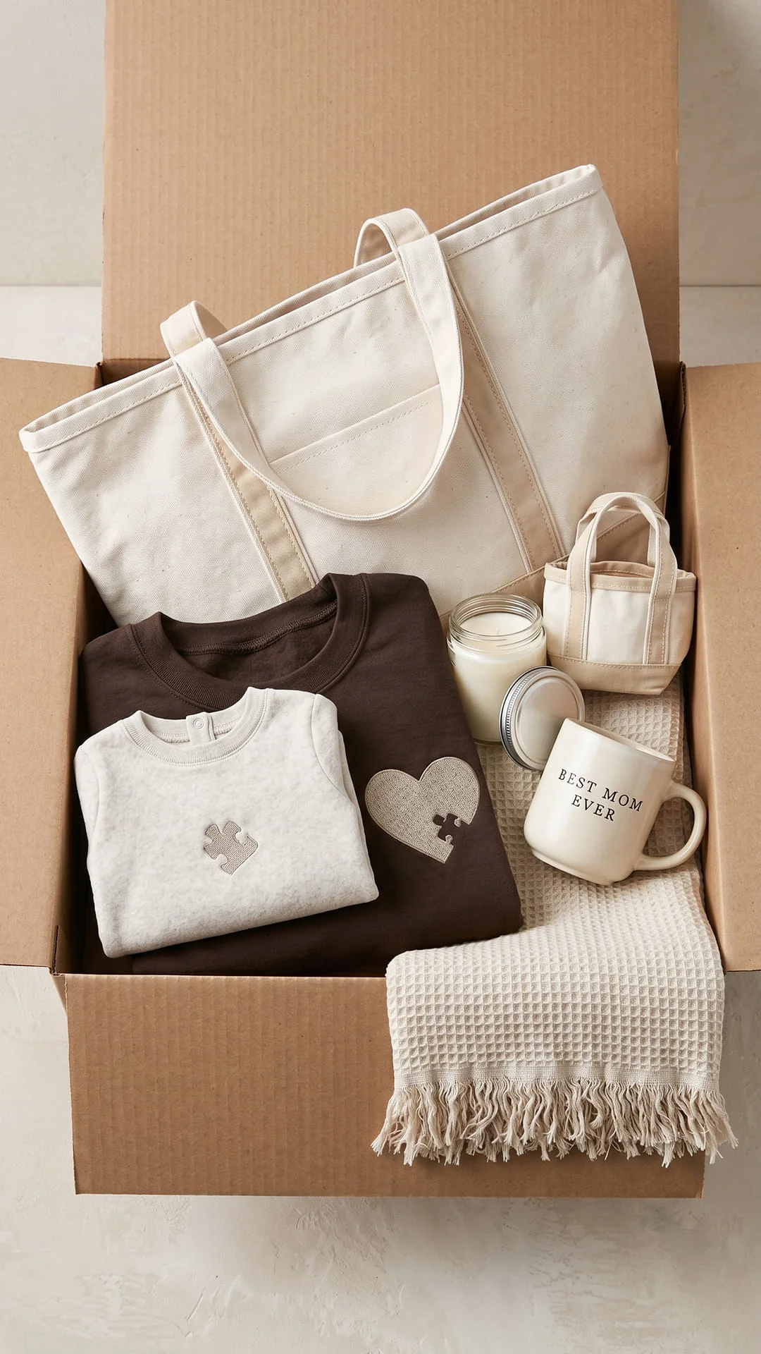 The Puzzle Piece Mama & Mini Keepsake Box | Matching Embroidered Mother & Child Gift Set - Image 9
