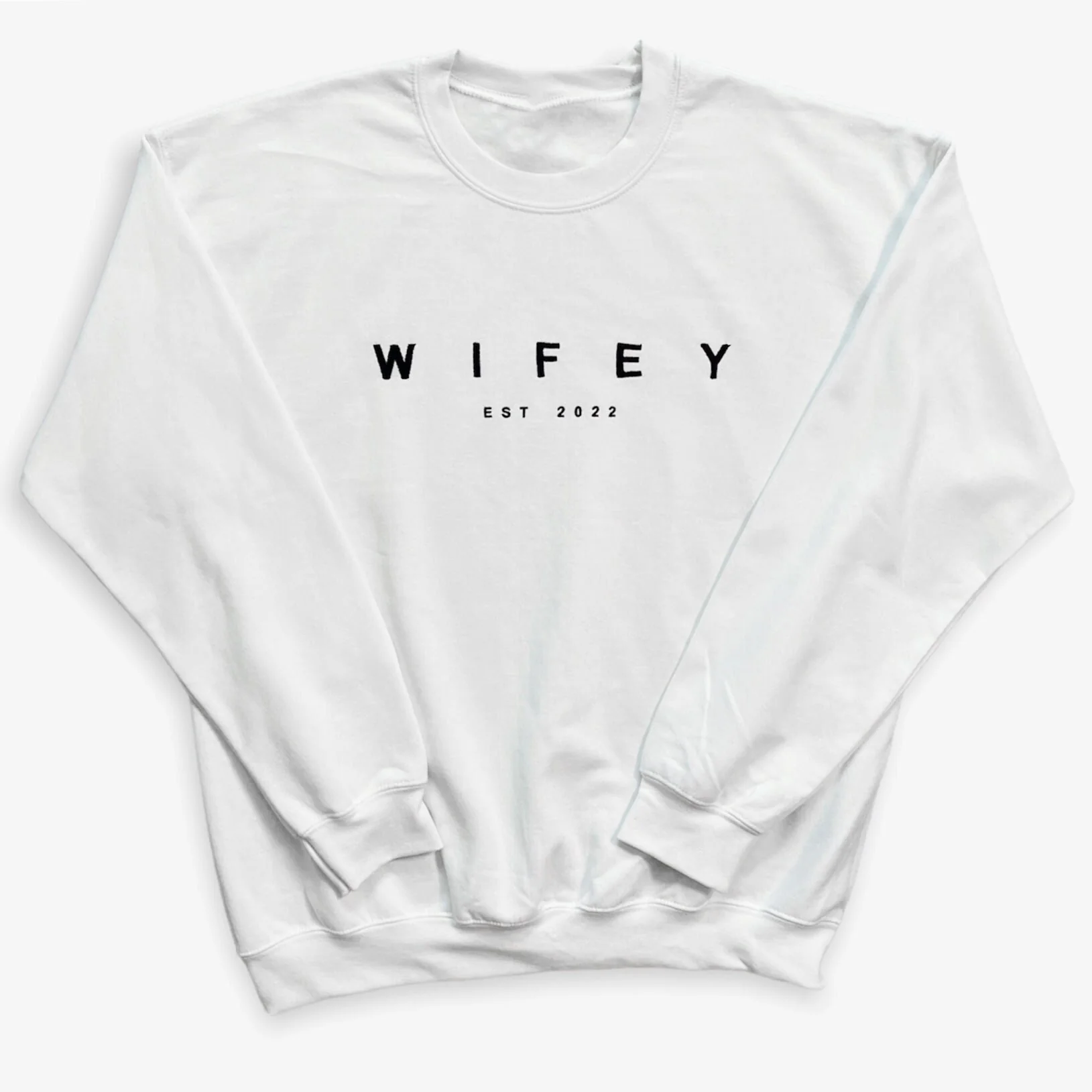 WIFEY HUBBY Embroidered Custom EST Crewneck Sweatshirt - Image 5